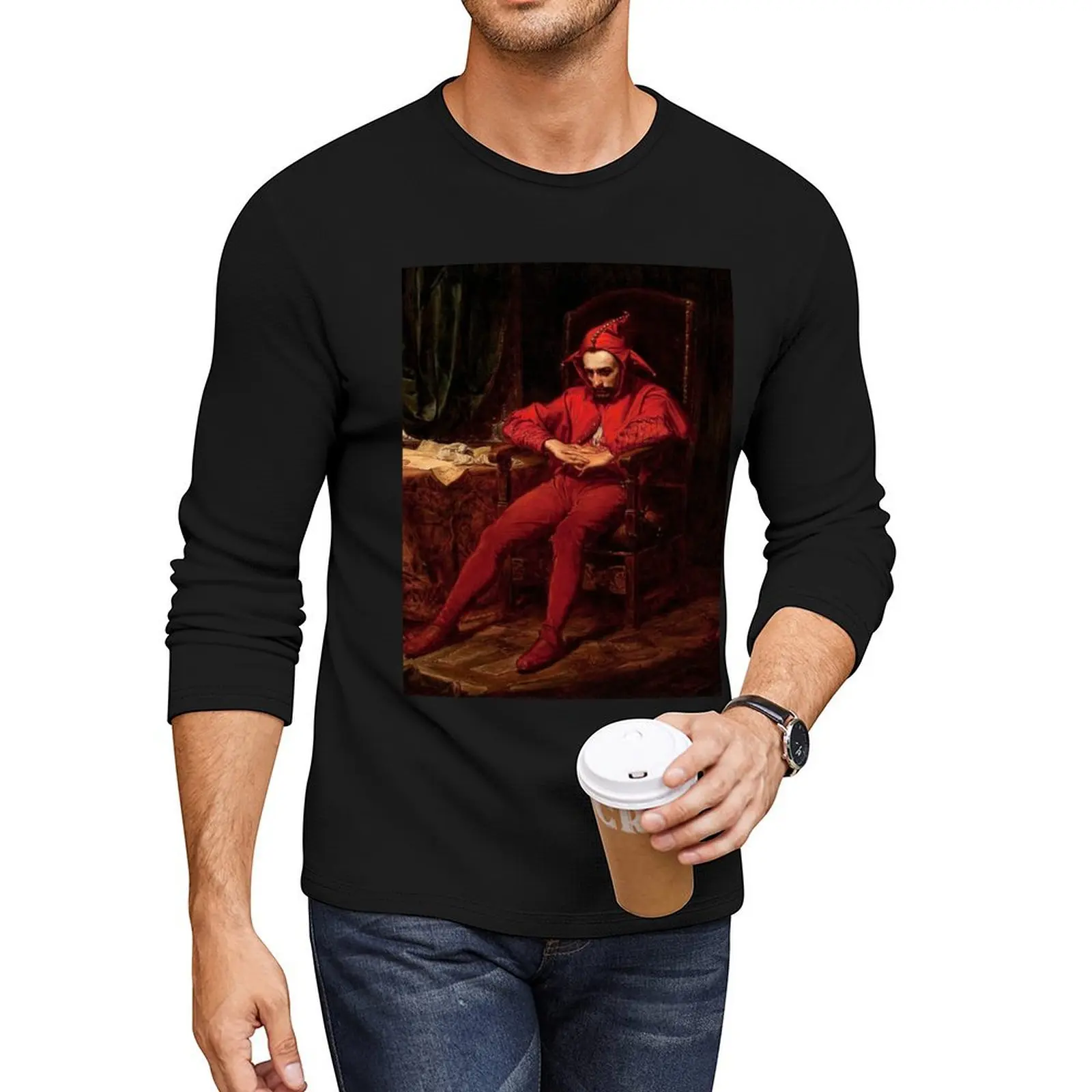 

Stańczyk (Sad Red Jester Clown), by Jan Matejko Long T-Shirt new edition t shirt Aesthetic clothing mens plain t shirts