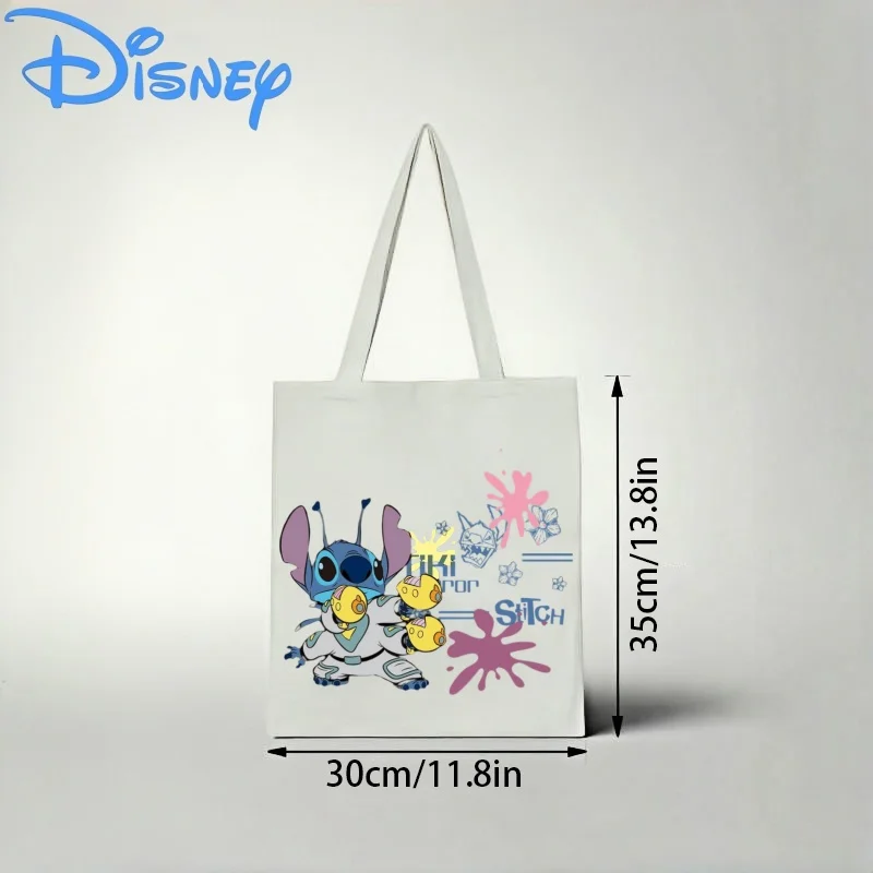 

1PC Disney Lilo & Stitch Canvas Tote Bag, Space Suit Stitch Print Eco-friendly Shoulder Bag