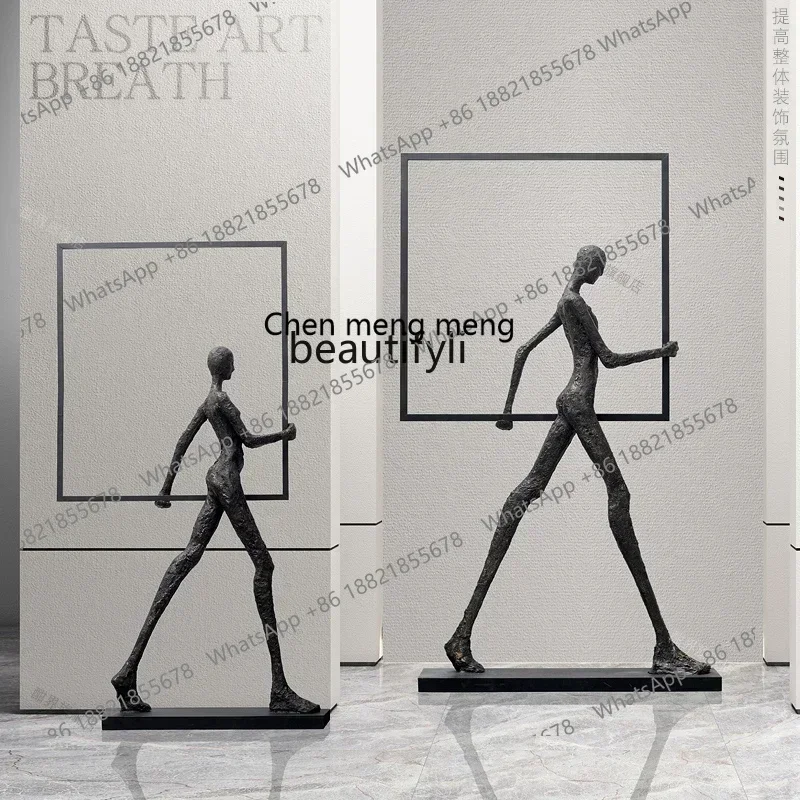 X  R0R Creative Abstract Figure Sculpture Ornament Sales Office Lobby Floor to Floor Hotel Lobby Artwork