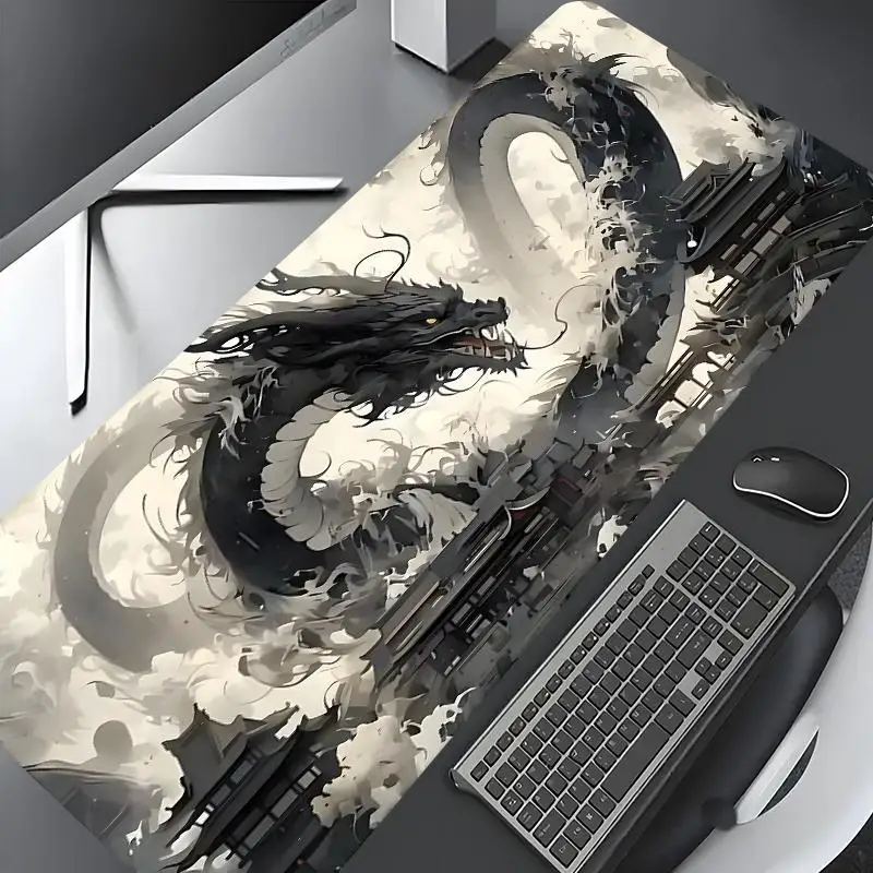 

Black Dragon Mouse Pad, Retro Gaming Mousepad Non-Slip Rubber, Computer Desk Pad for Gaming Office Desktop Accessories