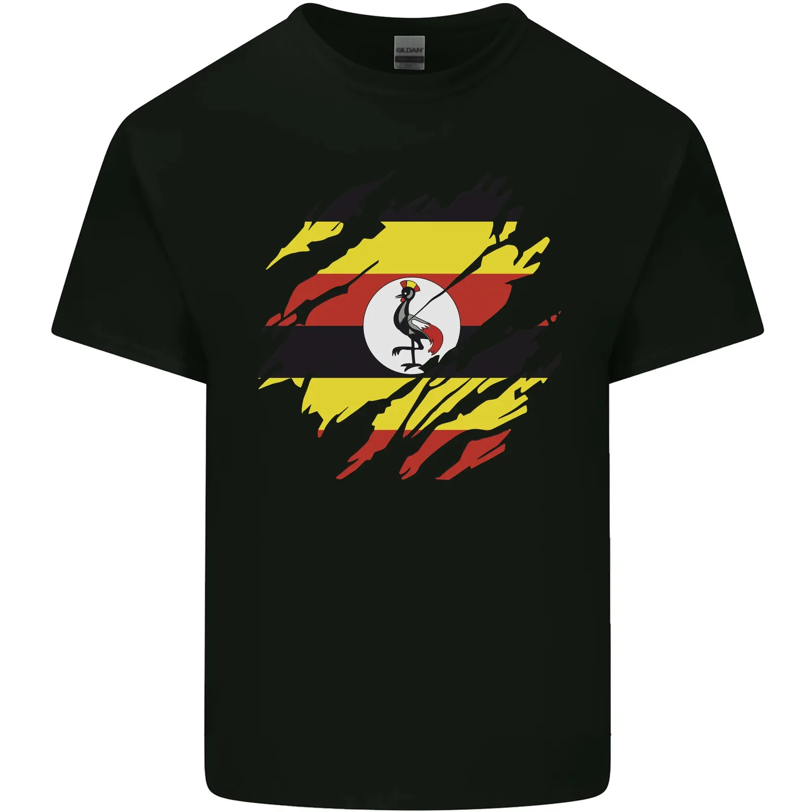 Torn Uganda Flag Ugandan Day Football Kids T-Shirt Boys Girls