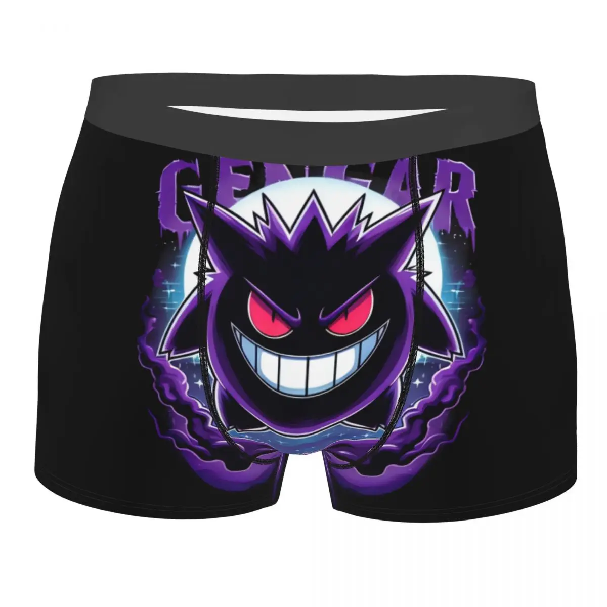 

Custom Monster Ghost Gengar Evil Smile Underwear Men Stretch Japanese Anime Boxer Briefs