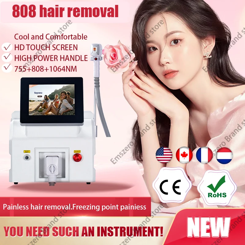 New 3 Wavelength High Power 2000W 808nm 755nm 1064nm Diode Laser Hair Removal Machine 808 Epilator Device For Salon for woman