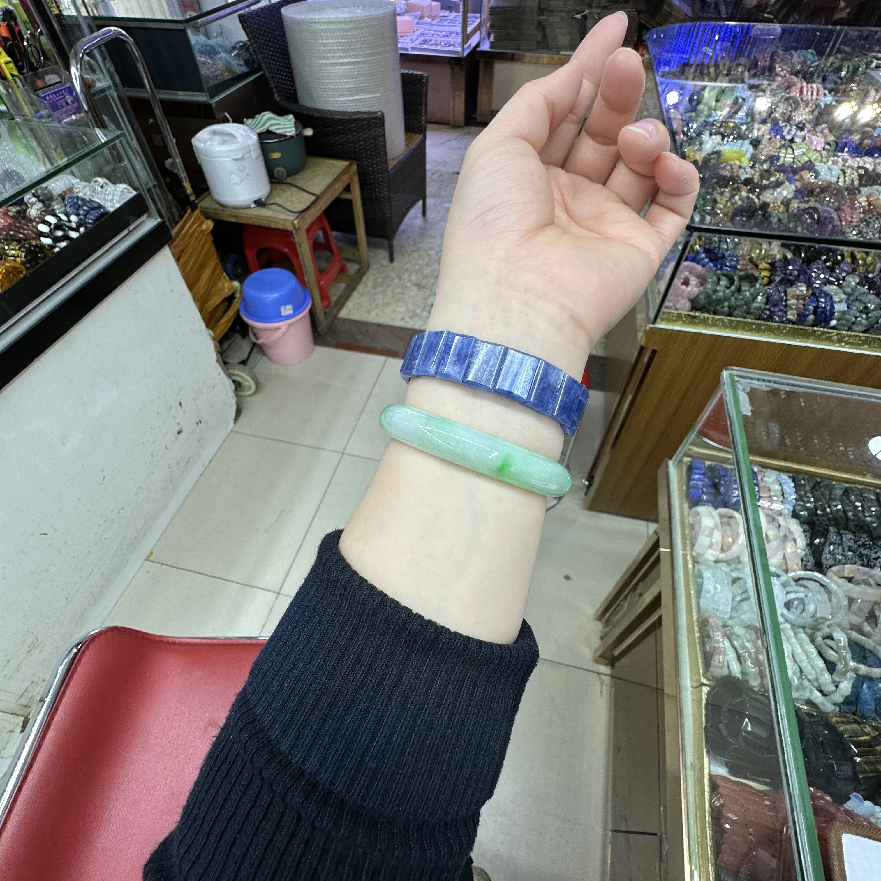 AAAA Natural Kyanite Bracelet 9*13-14mm Gemstone Bracelet  High quality Gift Wholesale view 6