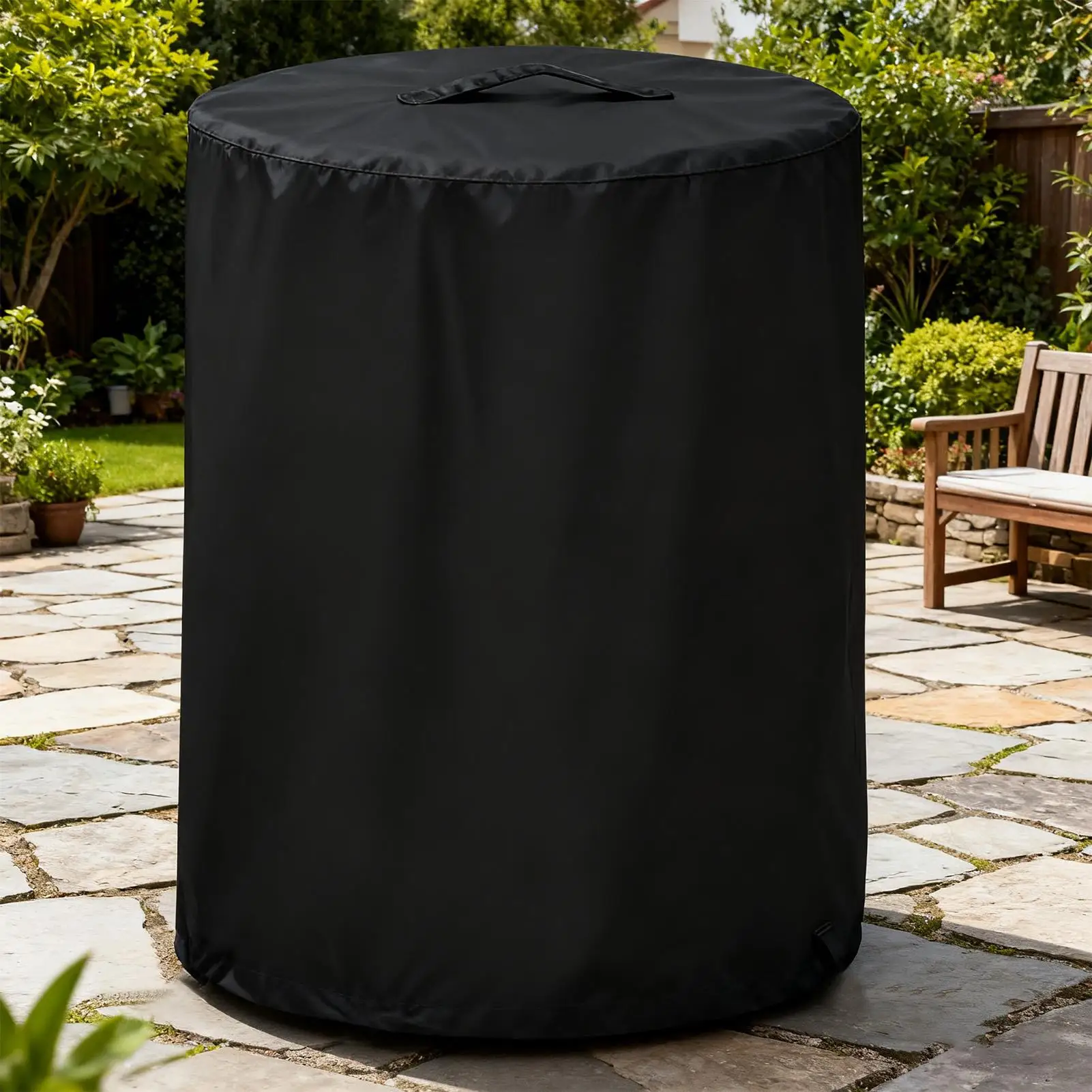 Outdoor Heater Cover Oxford Fabric Drawstrings Protector With Secure Fastening Round Patio Fire Pit Covers For Yards Porches