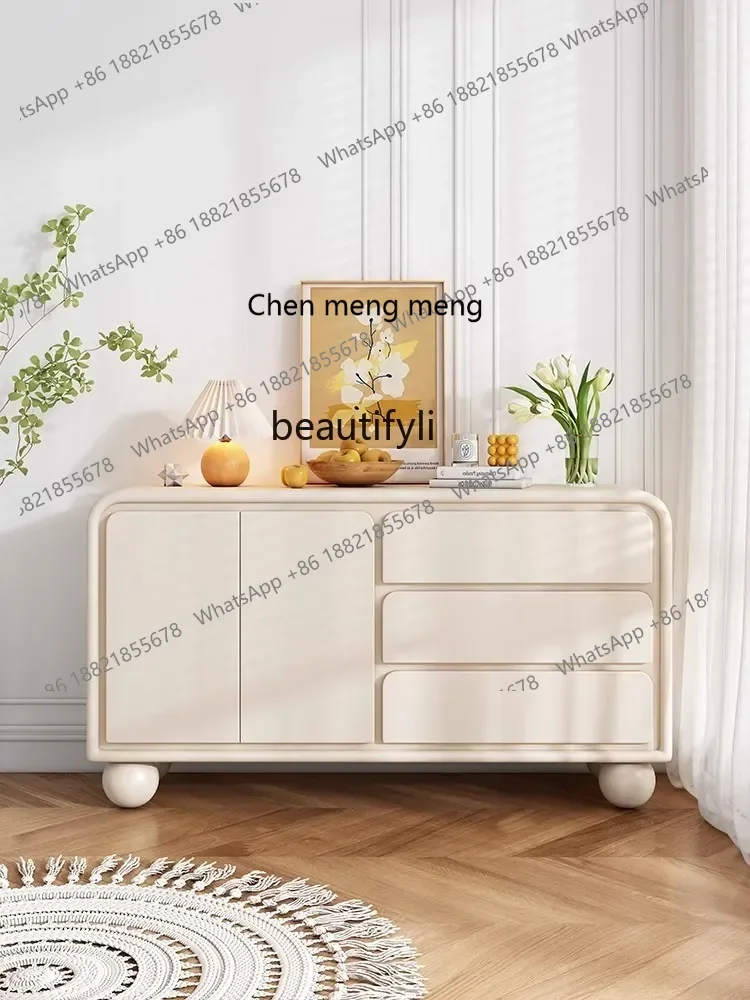 zxqFrench Cream Style Meal Side Household Tea Storage Multifunctional Modern Simple Wine Cabinet