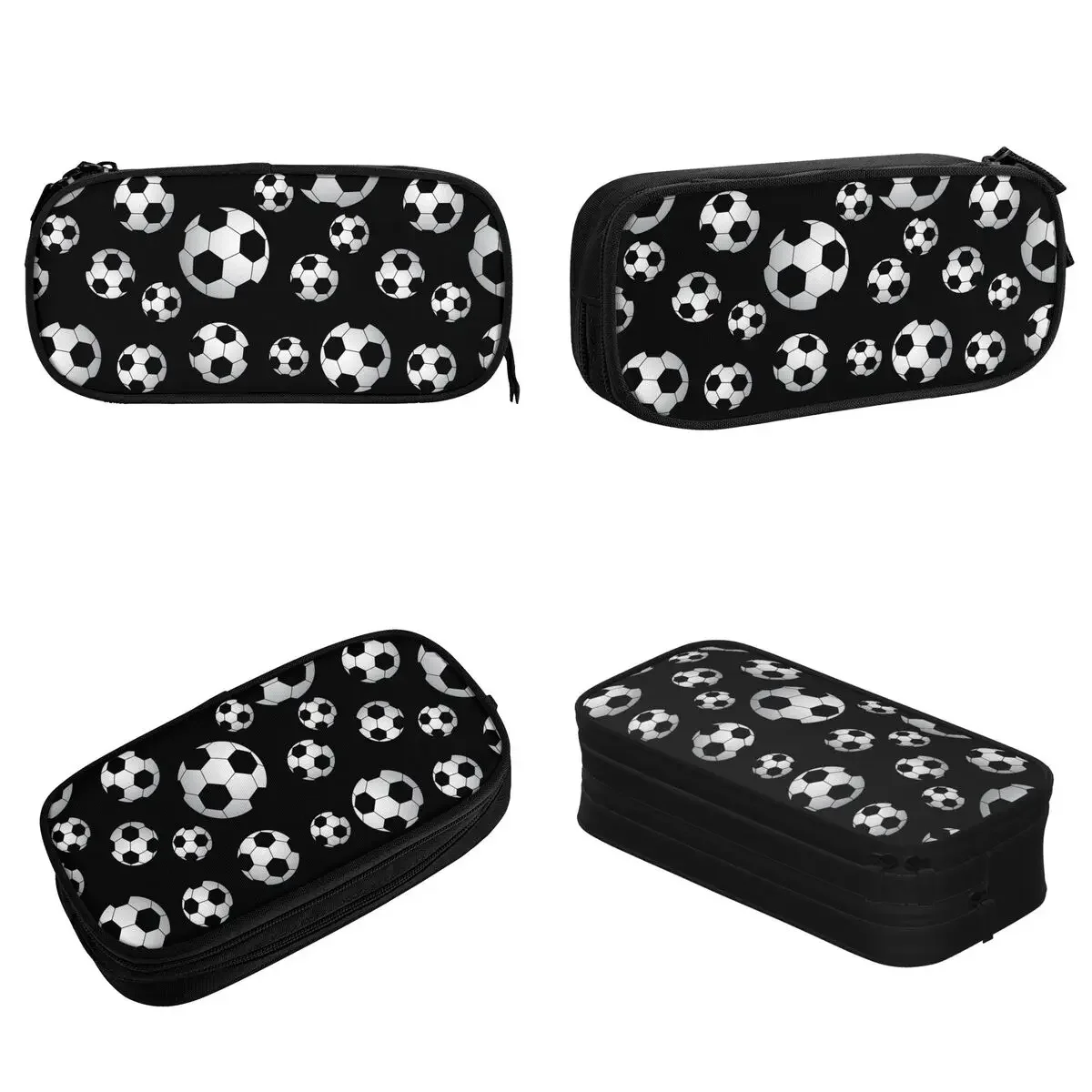 Soccer Pattern Pencil Case Cute Football Balls Sports Pen Bag Student Big Capacity School Supplies Zipper Pencil Pouch