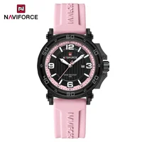 NAVIFORCE, reloj de cuarzo informal a la moda para mujer, pantalla de calendario, puntero luminoso, correa de silicona resistente al agua 5ATM, reloj de regalo para mujer