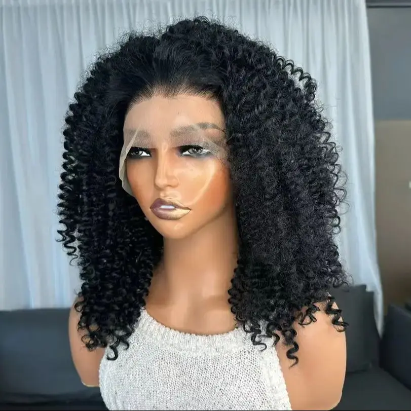 

Вьющиеся свободные части, прозрачные парики из синтетических волос на кружеве для чернокожих женщин, плотность 180, бесклеевые натуральные волосы, кружевные парики