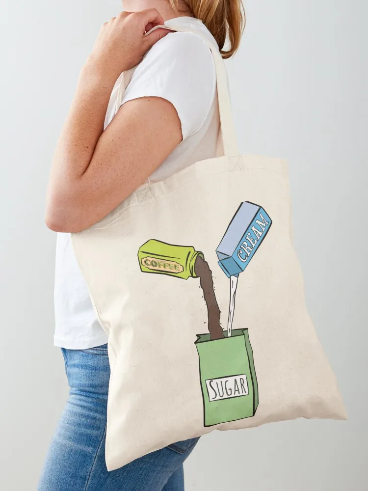 

I like my sugar with cofee and cream Tote Bag tote canvas Customizable Canvas shoulder