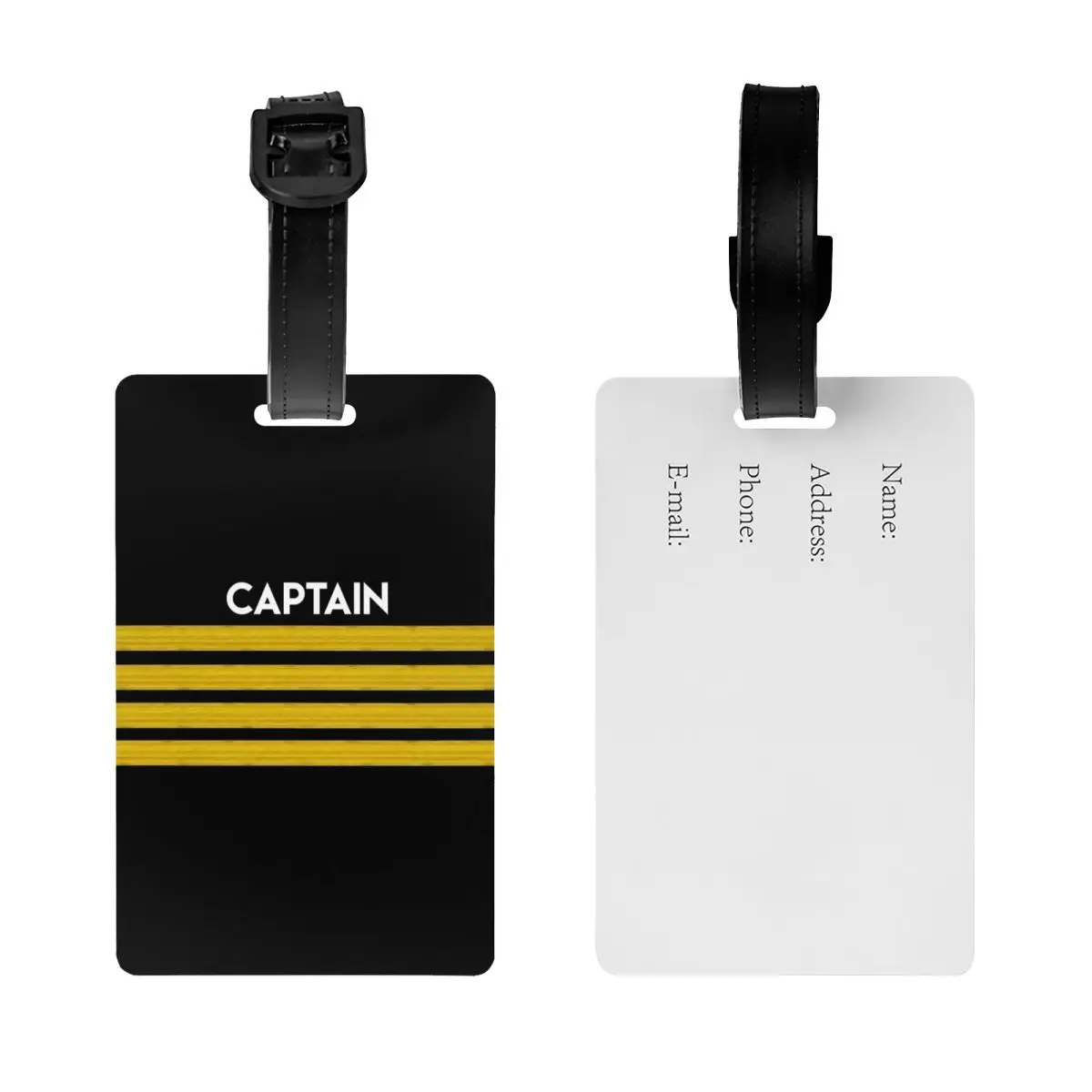 Captain Stripes Epaulettes Luggage Tags for Suitcases Aviation Airplane Pilot Privacy Cover Name ID Card