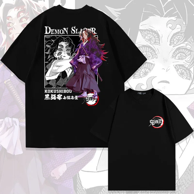 

Demon Slayer Animation Derivatives Kamado Tanjirou T-shirt Printing Men's 2025 Summer Fashion Casual Oversized Streetwear