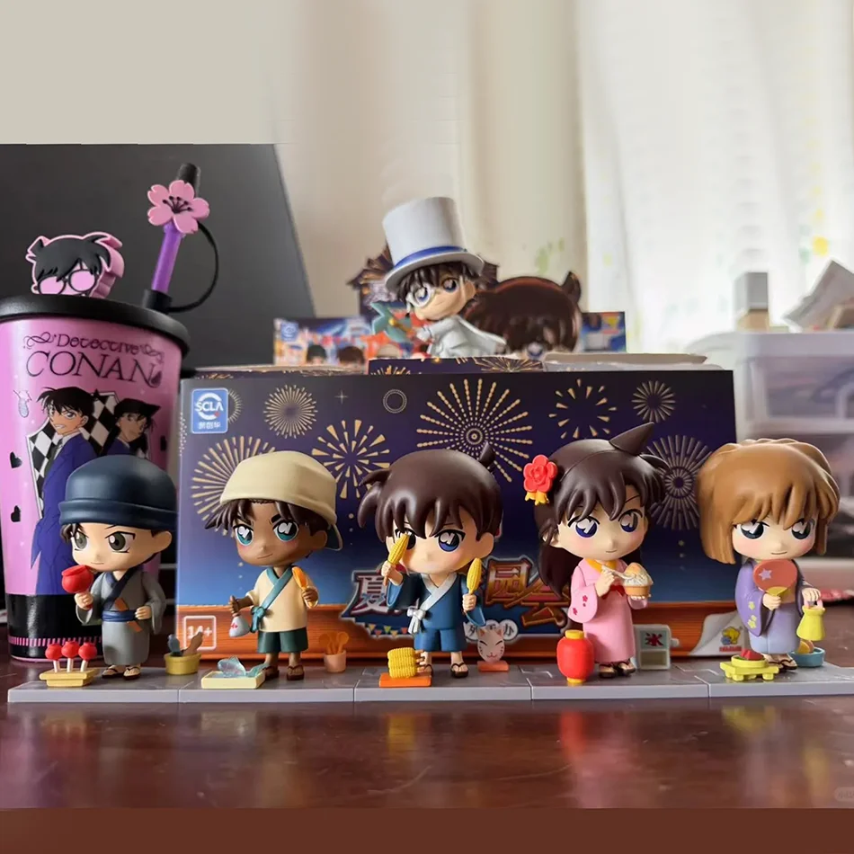 Figura de Anime Original de Detective Conan, figura de acción de Conan Edogawa, versión Q, muñeca coleccionable en miniatura, juguetes, regalos de decoración de escritorio