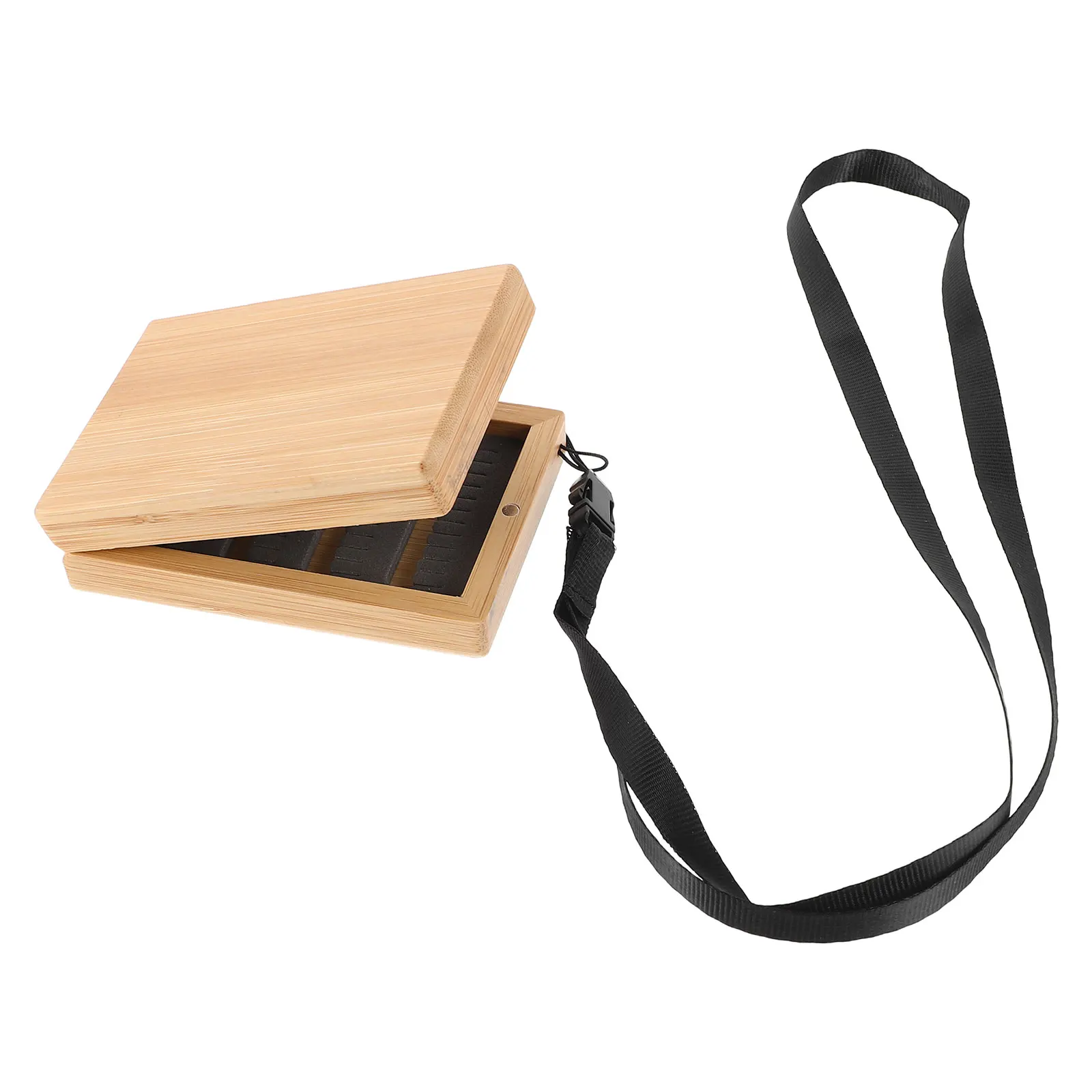 

Bamboo Fishing Bait Box Tackle Storage Gear Organizer Holder Small Crafted Compartments Moisture Resistant Baits