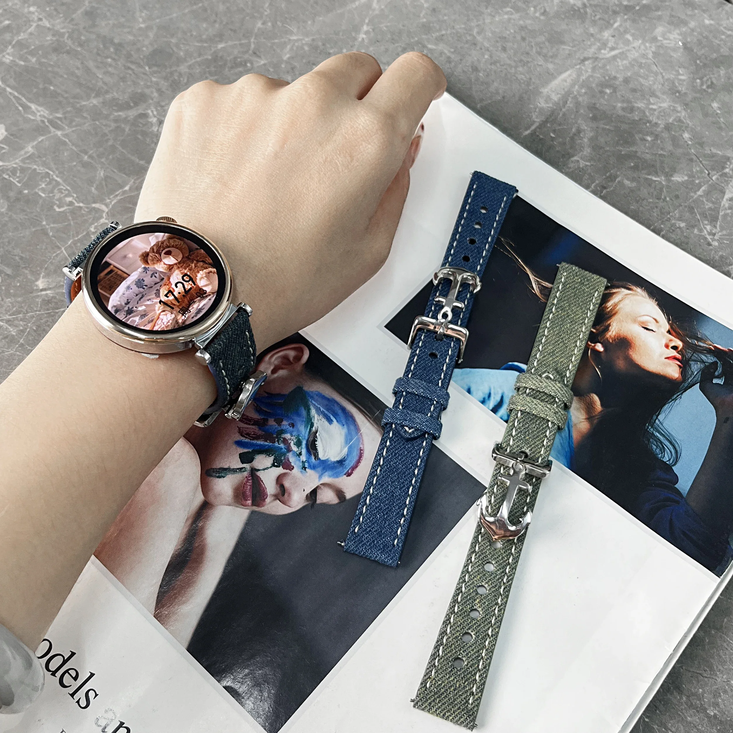 삼성 갤럭시 시계 7 FE 5 Pro 4 6 클래식 44mm 40mm 스포츠 팔찌 correa 가죽 루프 용 시니어 화살표 스트랩 밴드