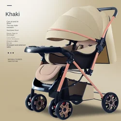 Foldable Multifunctional Two-way High Landscape Baby Stroller Four Wheels Shock Absorption Non-slip Lightweight Easy To Carry