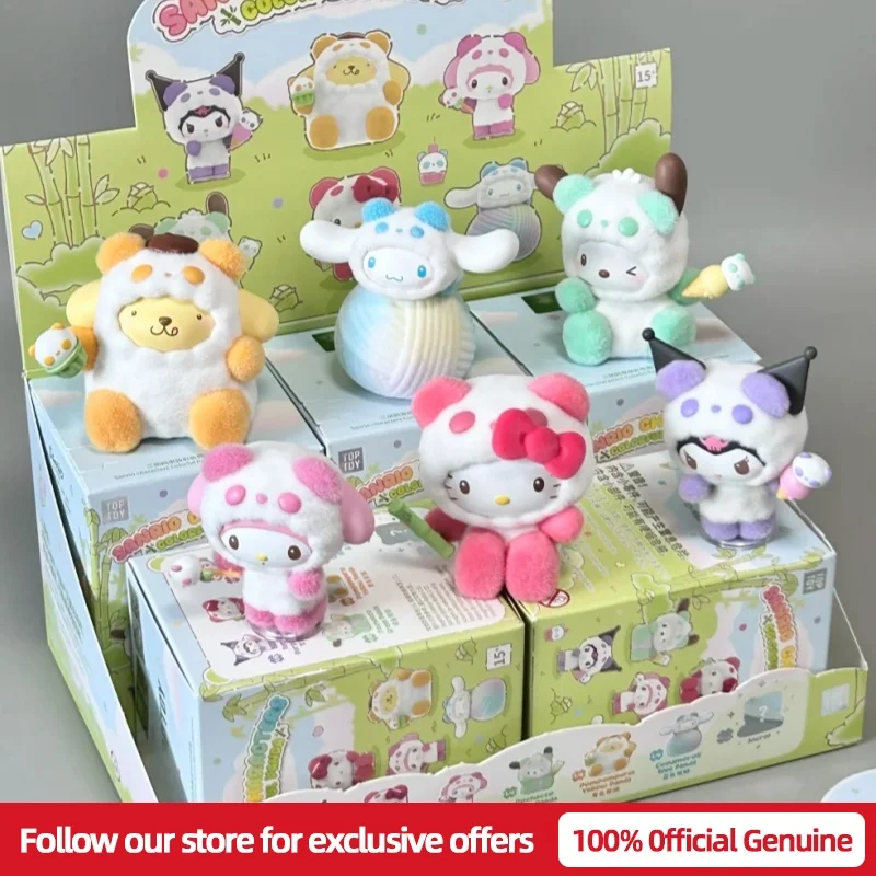Оригинальная новая серия TOPTOY Sanrio Family: Красочный костюм панды, коллекционные фигурки Hello Kitty в закрытой упаковке, милый подарок в стиле каваи