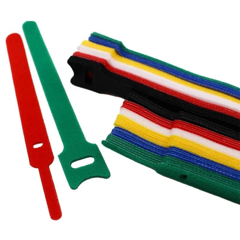 10/20PCS Releasable Cable Ties Colored Plastics Reusable Cable ties Nylon Loop Wrap Zip Bundle Ties T-type Cable Tie Wire