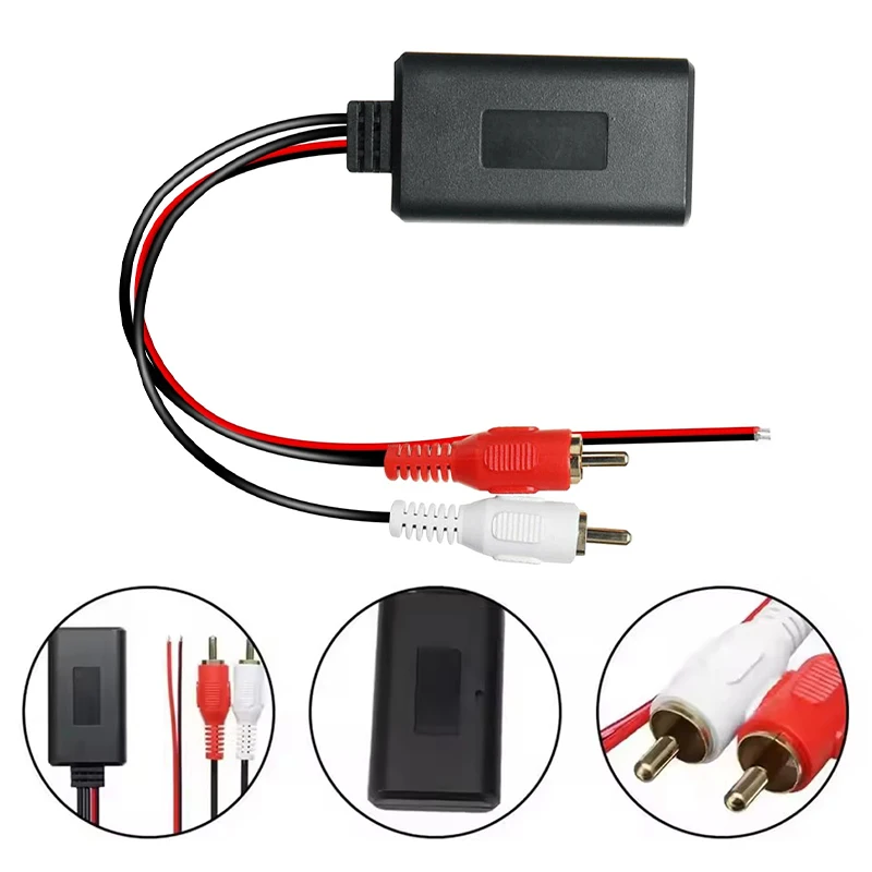 23cm Car Wireless Bluetooth Receiver Module Bluetooth 5.0 AUX Adapter Music Radio Stereo Audio Cable Adapter 2RCA Connector