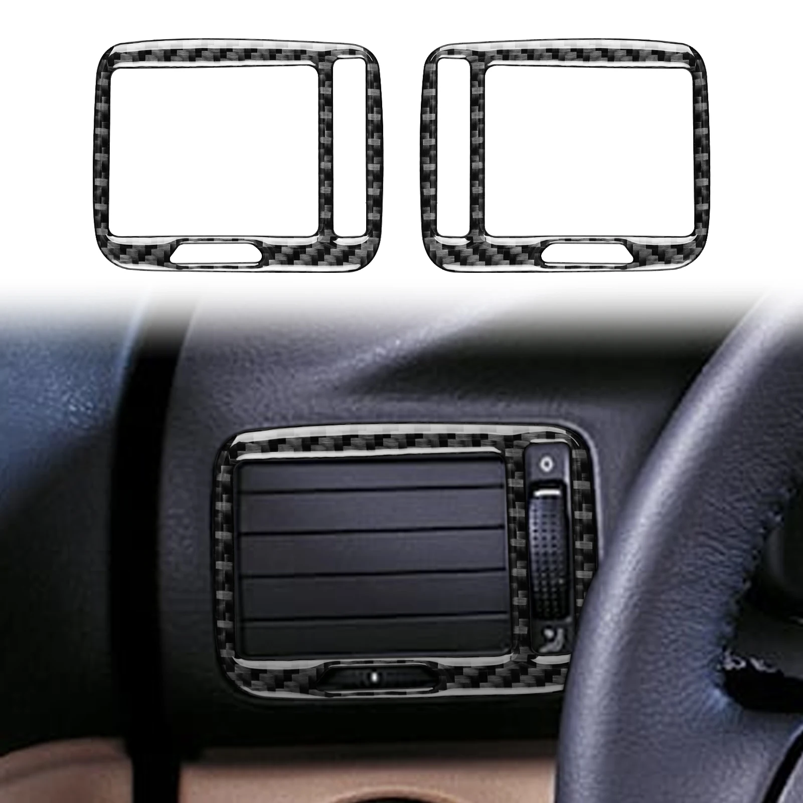 Genuine Carbon Fiber Stickers For Volkswagen Passat B5 2001-2005 Dashboard Air Vent Car Stickers