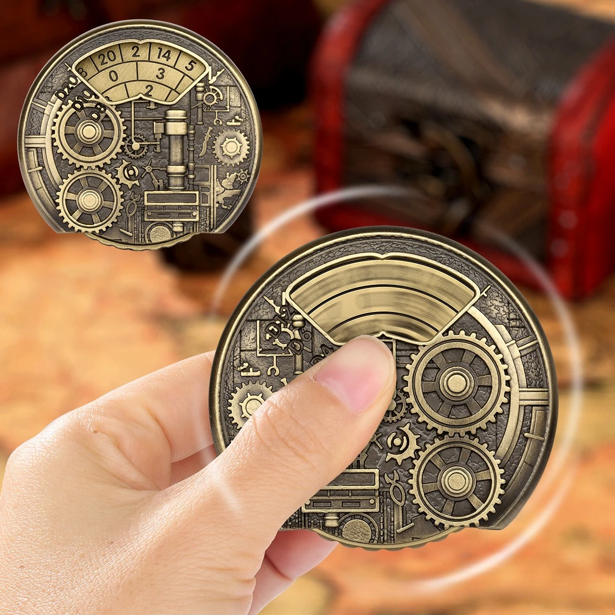 عجلة الغزل الميكانيكية تململ سبينر EDC المعادن اليد سبينر DND RPG لعب الأدوار لعبة النرد مجلس لعبة الملحقات