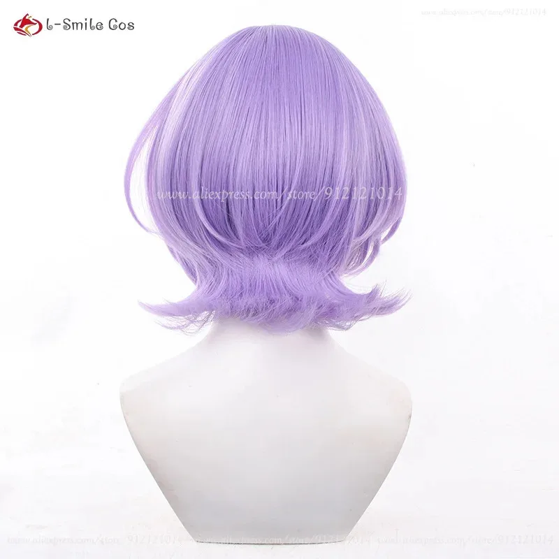 111 www ES Hanamura Fuyume شعر مستعار تأثيري 35 سنتيمتر الأرجواني أنيمي المرأة لطيف الباروكات مقاومة للحرارة الاصطناعية الشعر هالوين لعب الأدوار + ث