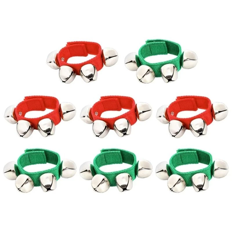 

8Pcs Musical Ankle Bells Rhythm Instrument Percussion Toy, Wrist Band Wrist Bells Band Wrist Bells Bracelets Wrist Band