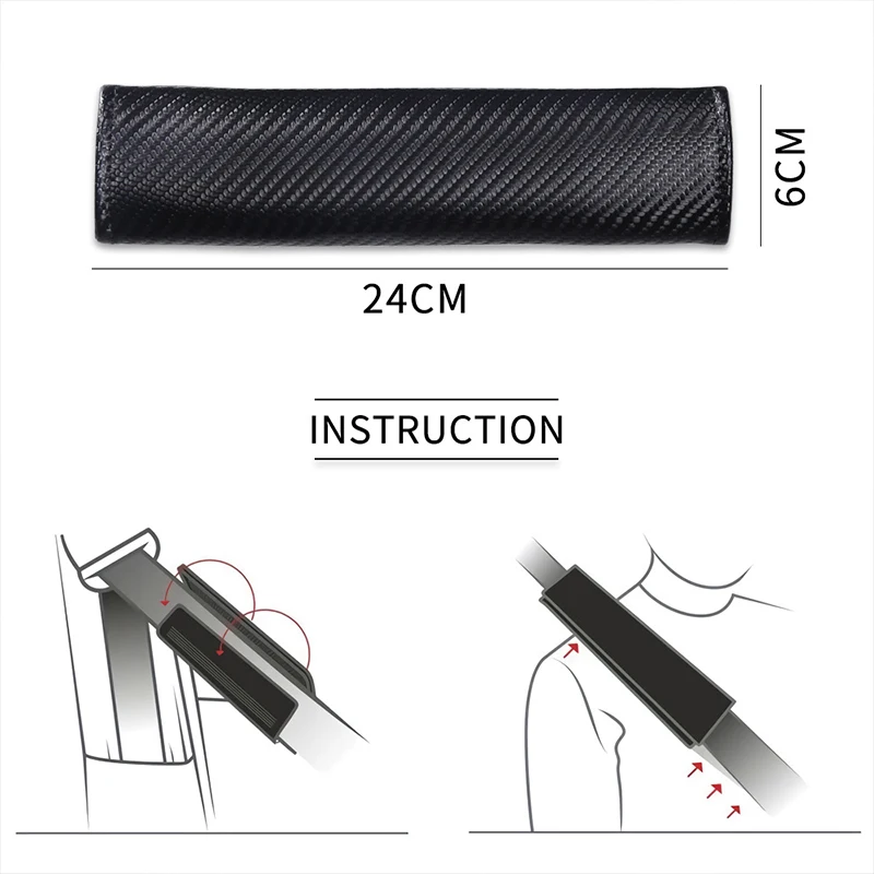 2Pcs Carbon Fiber Car Seatbelt Shoulder Protector Cover Safety Belt Ornament For Honda CIVIC 10Th Gen 8Th Auto Interior