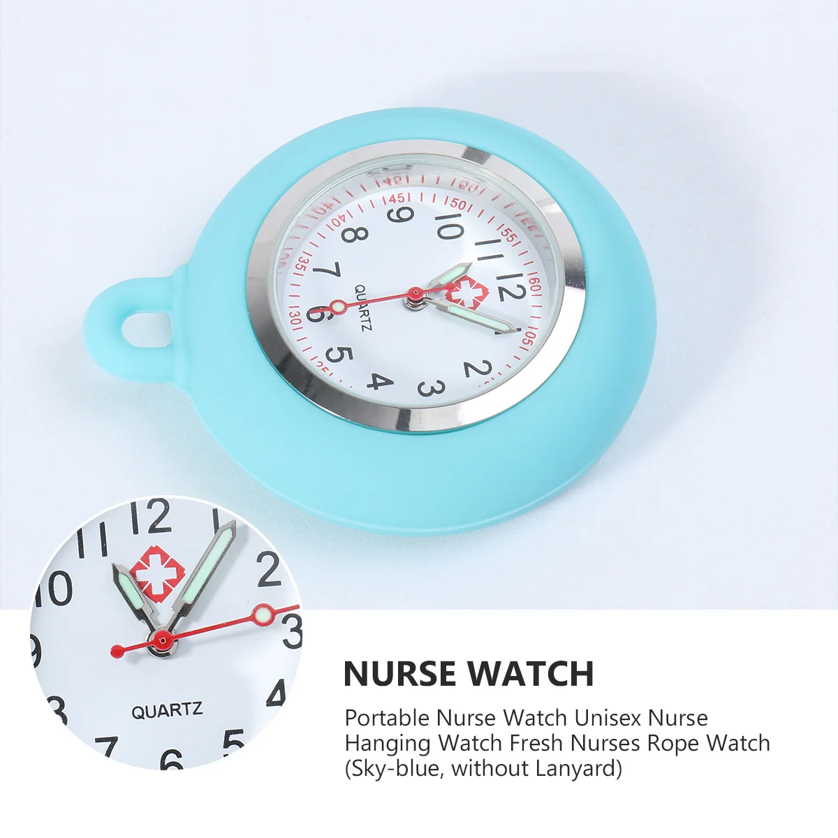 

Silicone Nurse Watch Sky-Blue Lightweight Medical Watch For Nurses Staff Outdoor Sports Travel