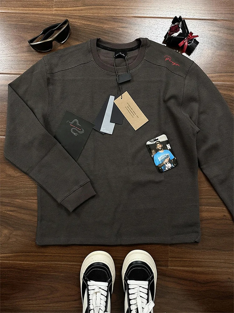 

American Sle Honeycomb Red Label Embroidered Sweatirt Men's Long Sve Inner Wear T-irt oulder Width Regular Fit Pol...