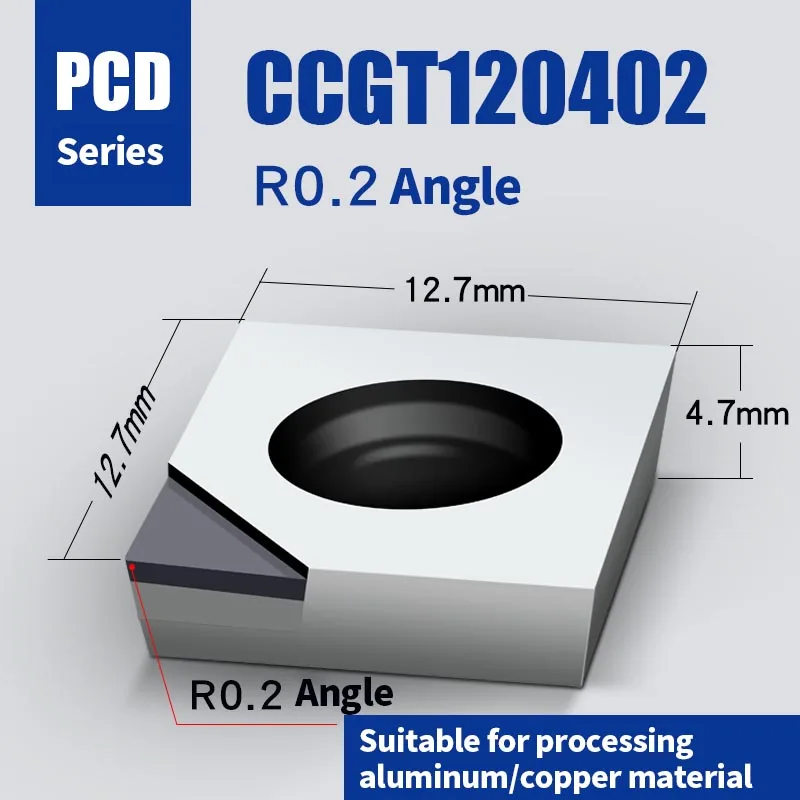 KaKarot CCGT120402 CCGT120404 Diamond Cutter Insert CCGT 1204 PCD Aluminum Alloy Turning Tool CNC Carbide CBN Turning Lathe CBN