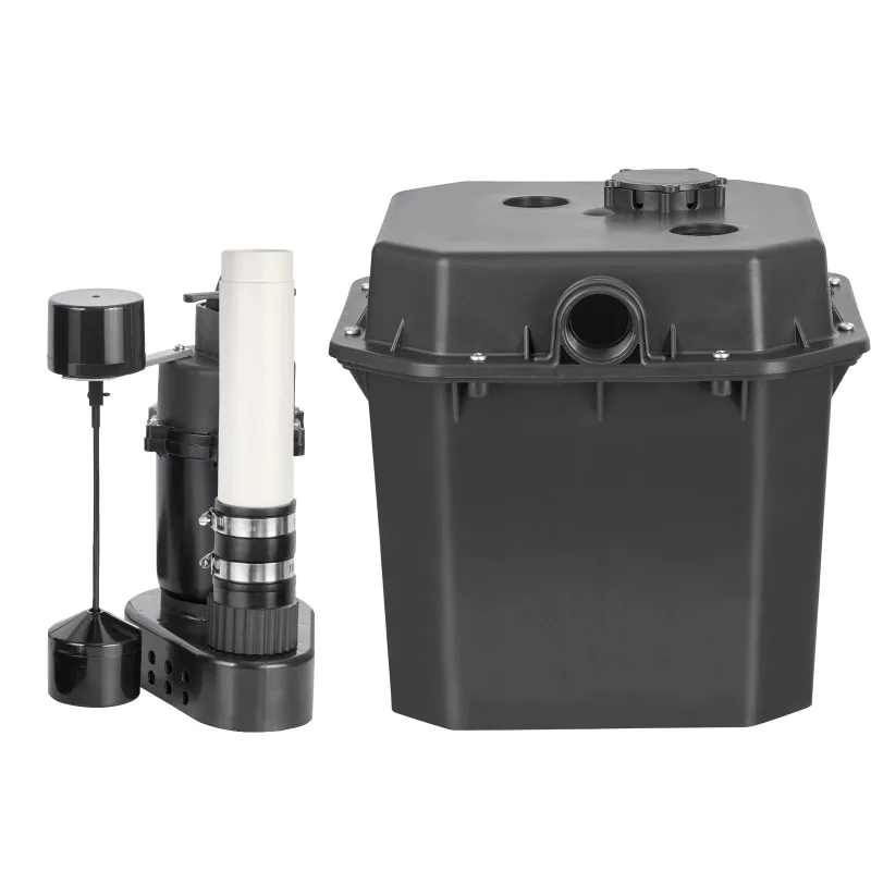 Utility Sink Pump 1/3HP 1/2HP 120V Under-Sink Sump Pump System with 6 Gallon Basin Automatic Utility/Laundry Drain