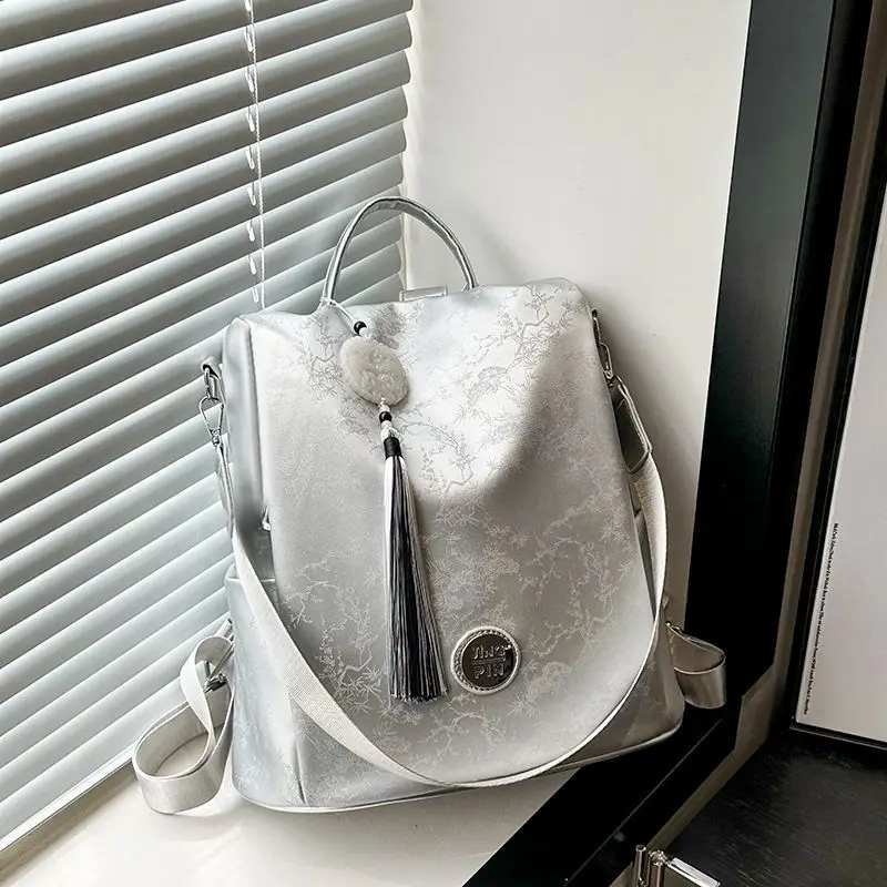 Guofeng New Chinese Backpack New Fashion Versatile School Bag Large Capacity Lightweight Travel Backpack Chinese Ancient Style