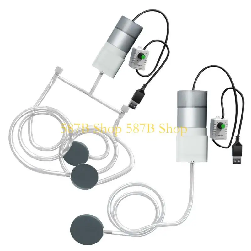 587B USB Aquarium Air Pumps Portable Fish Aran Pump يضخ ضاغط الهواء Aerator Aerator هادئ مضخات الأكسجين