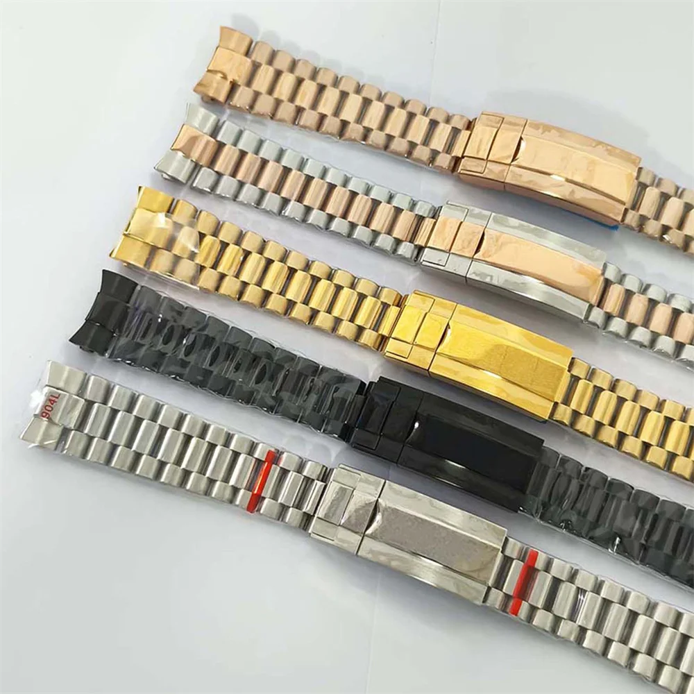 سوار من الفولاذ المقاوم للصدأ لعلبة ساعة 40 مم، سوار معدني بمشبك واحد قابل للطي 20 مم، ملحقات أشرطة الساعات البديلة