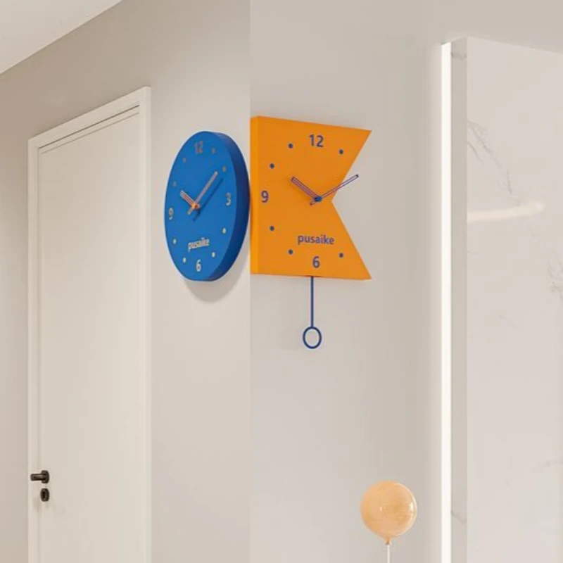 Modern Wall Clock Living Room Double Sided Wall Watch Decorative Office Corner Silent Swing Clock Home Decoration Accessories