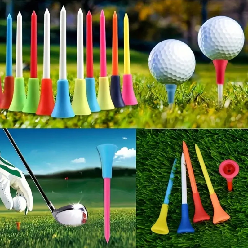 83mm 10pcs/set Golf Ball Seat Double layer Plastic Durable Rubber Pads Nails Ball Stand Golf Stand Accessories Rubber Nails