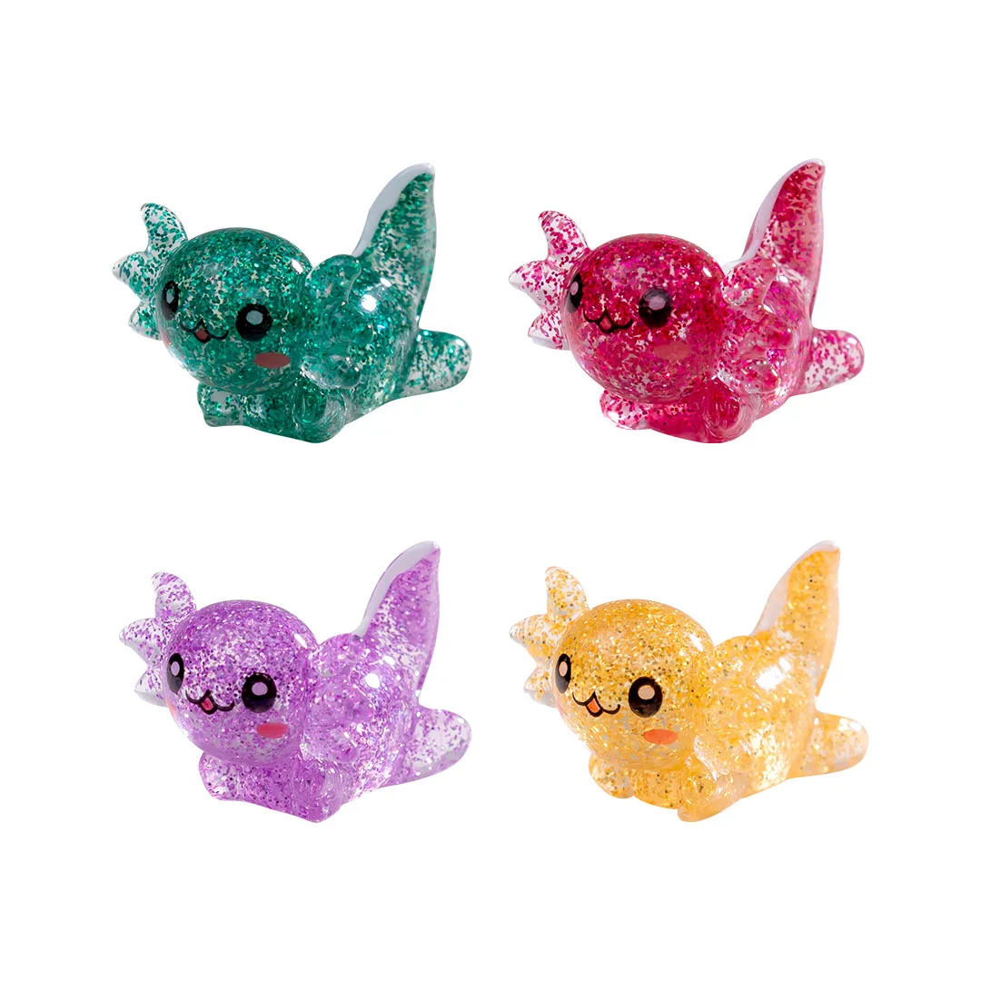 10 pz Mini Axolotl resina Glitter Axolotl resina figurina Mini Axolotl figure fai da te artigianato giardino acquario casa delle bambole Decor in vaso