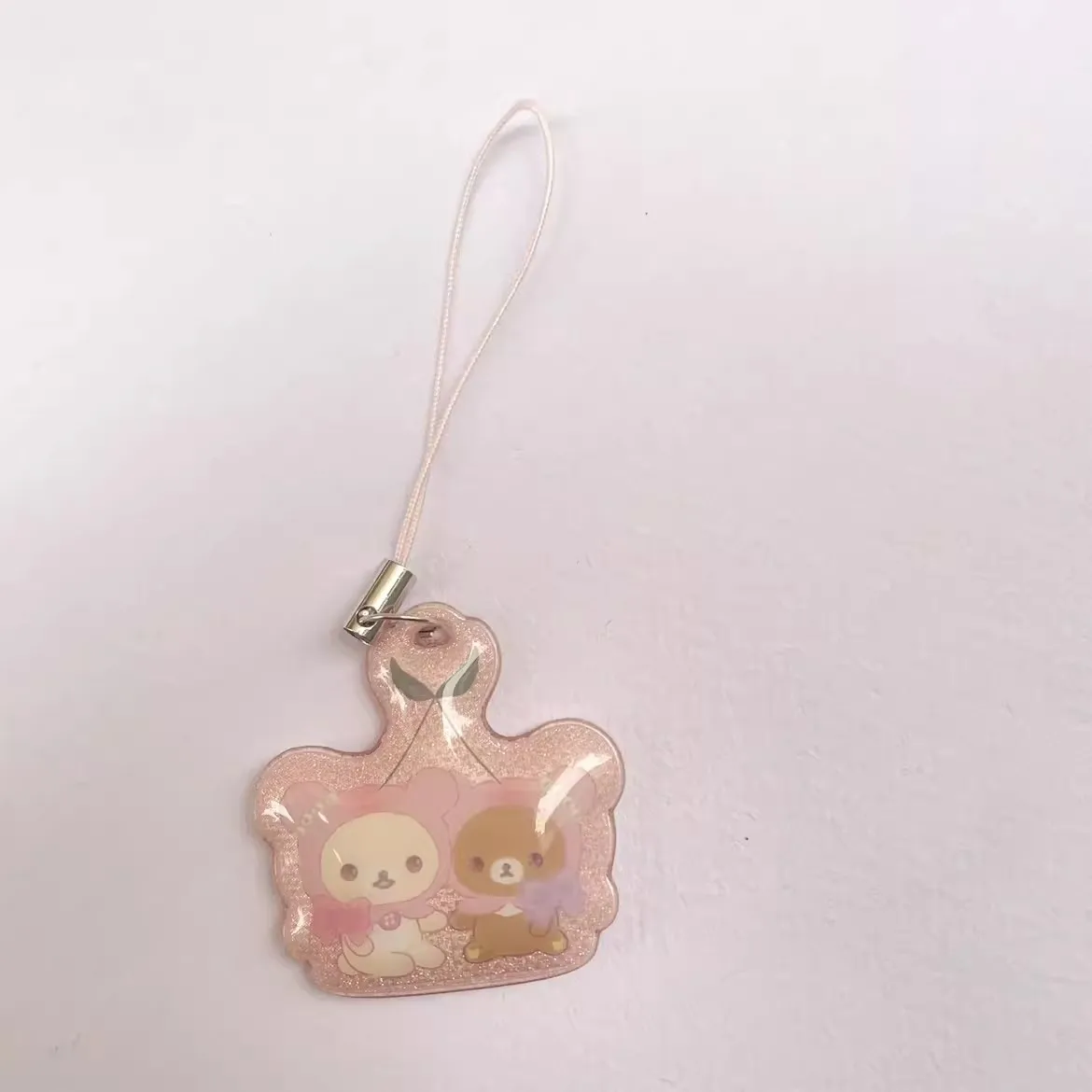 New Cute Rilakkuma Bear Face Plush Keychain Chains Small Pandent Kids Stuffed Toys For Children