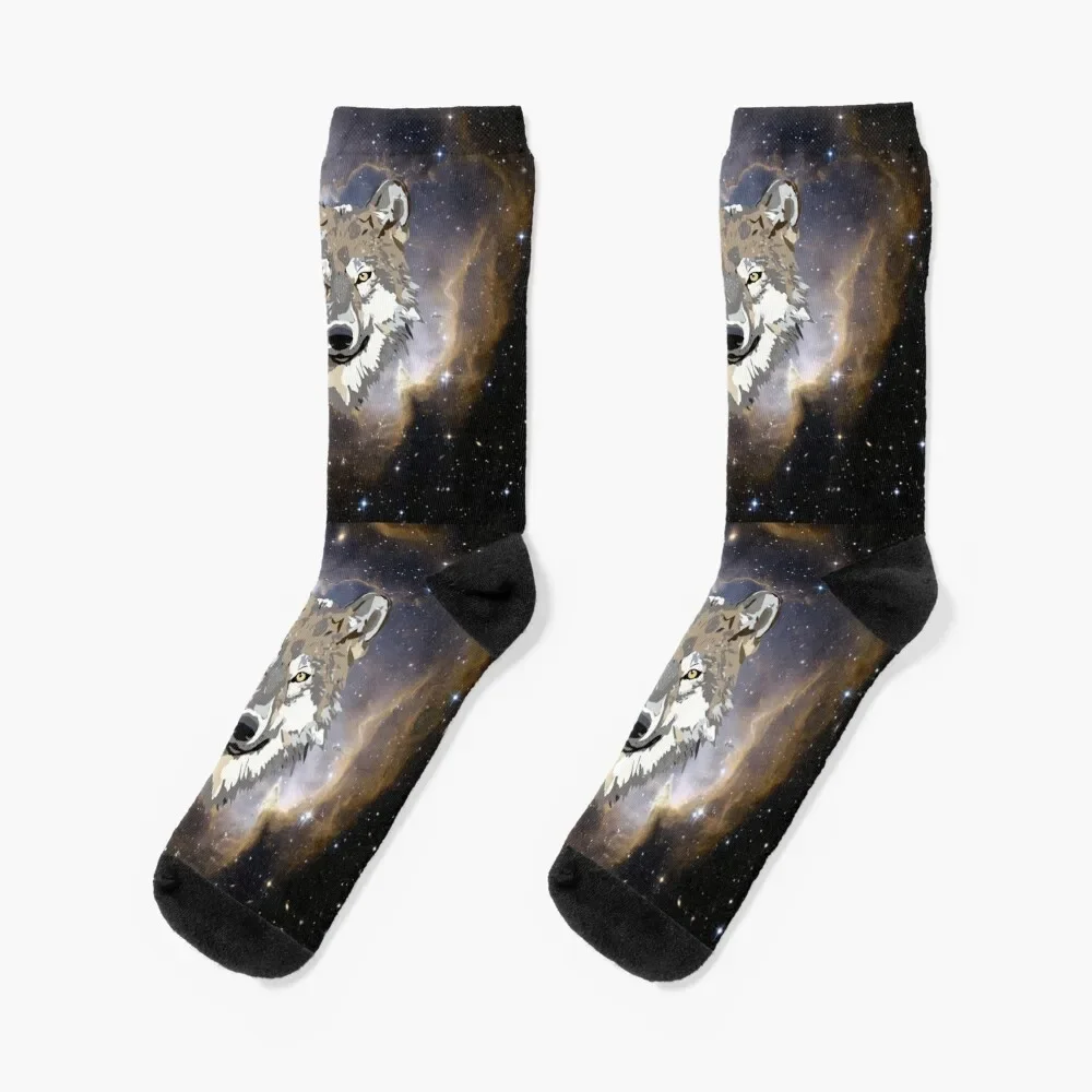 

Wolf and the galaxy Socks snow tennis Toe sports Socks For Women Men's