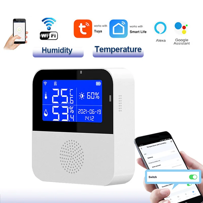 Tuya Wifi 3 IN 1Temperature Humidity Light Sensor Smart Home Indoor Outdoor Hygrometer Thermometer Detector for Plants Aquarium