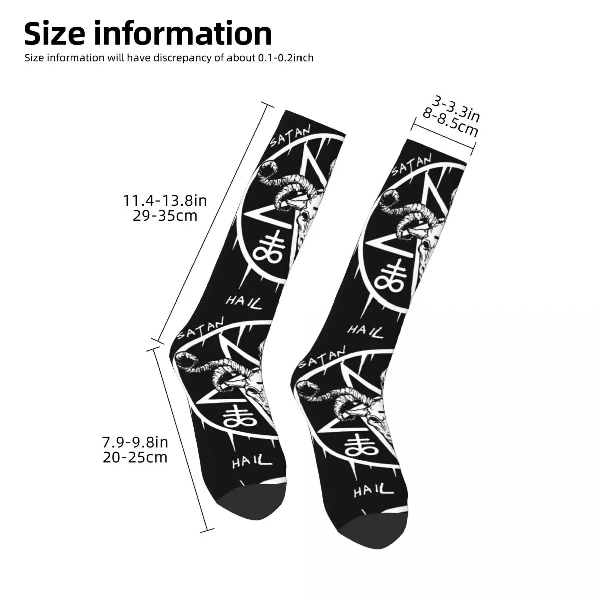 Hail Satan - Satan Rocks - Satanic Occult Socks Harajuku Stockings All Season Long Socks Accessories for Man's Woman's Gifts