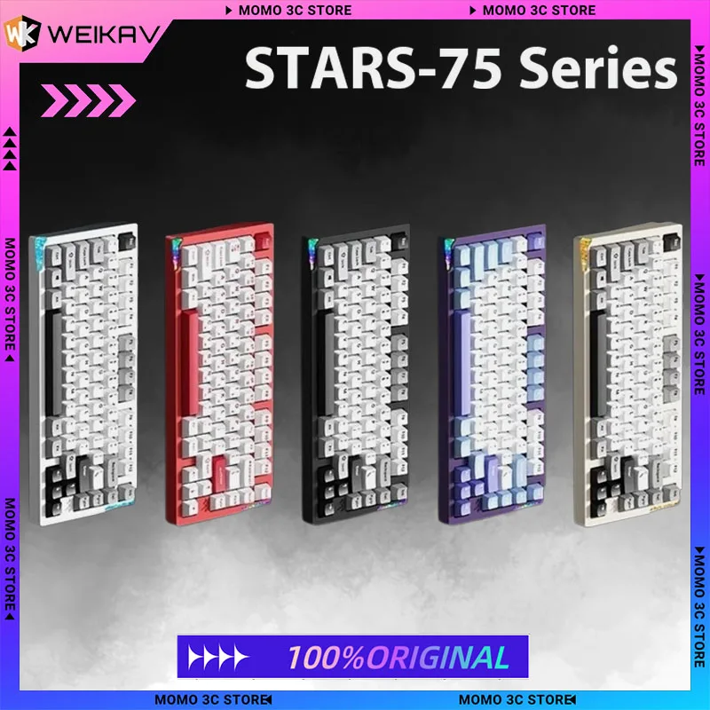 

WEIKAV Stars75 Wireless Mechanical Keyboard Aluminium Alloy Tri-Mode Buletooth QMK VIA Custom PC Gaming Keyboard Gamer Laptop