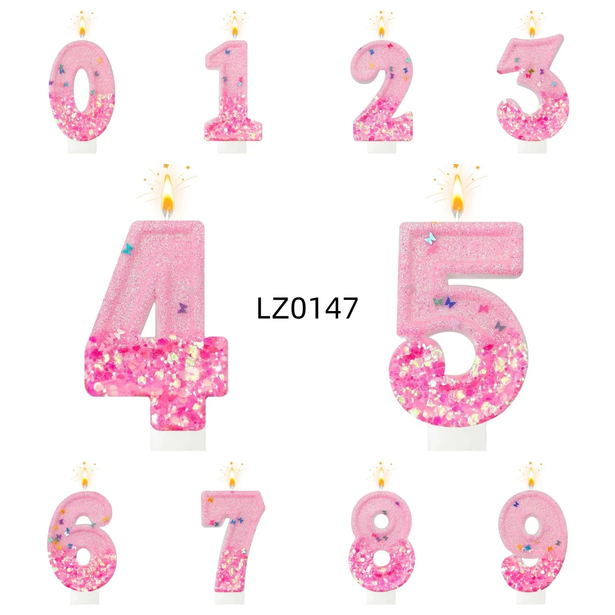 0-9 digitale Kerzen mit freier Kombination, Geburtstagskerzen sind perfekt für hochwertige Backkuchendekoration bei Geburtstagsfeiern