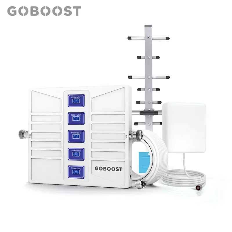 Impulsionador móvel do sinal da rede de Goboost, amplificador do agc, 700, 850, 1700, 1900, 2600 MHz