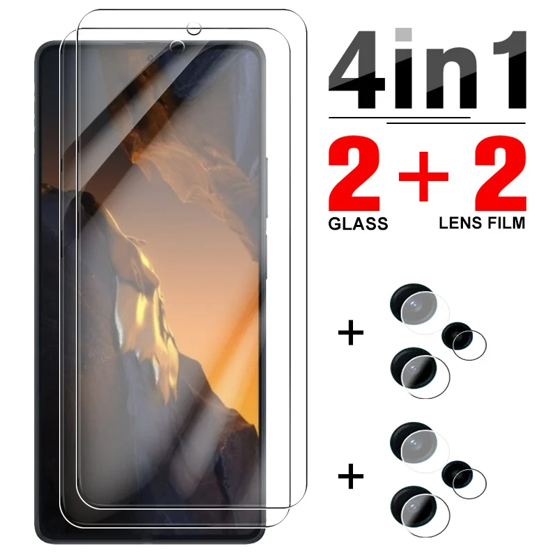 Vidrio templado transparente 4 en 1 para Xiaomi Poco F5 Poxo F 5 PocoF5 Pro, Protector de pantalla, película protectora de cubierta completa para cámara