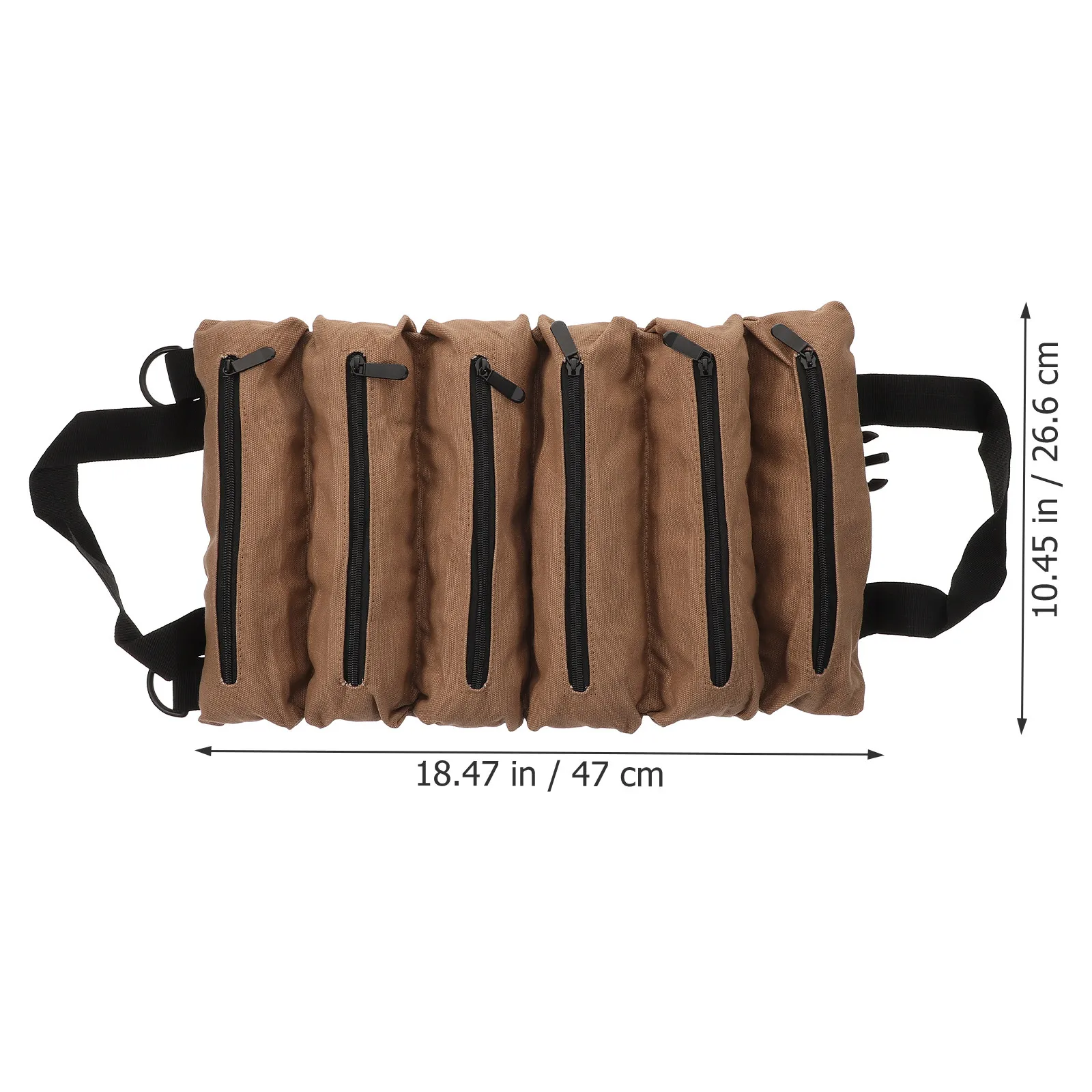 Tool Roll 6 Pockets Canvas Zipper Organizer Compact Auto Tool Bag Wear Resistant Spanner Storage Pouch Canvas Pouch Organizer