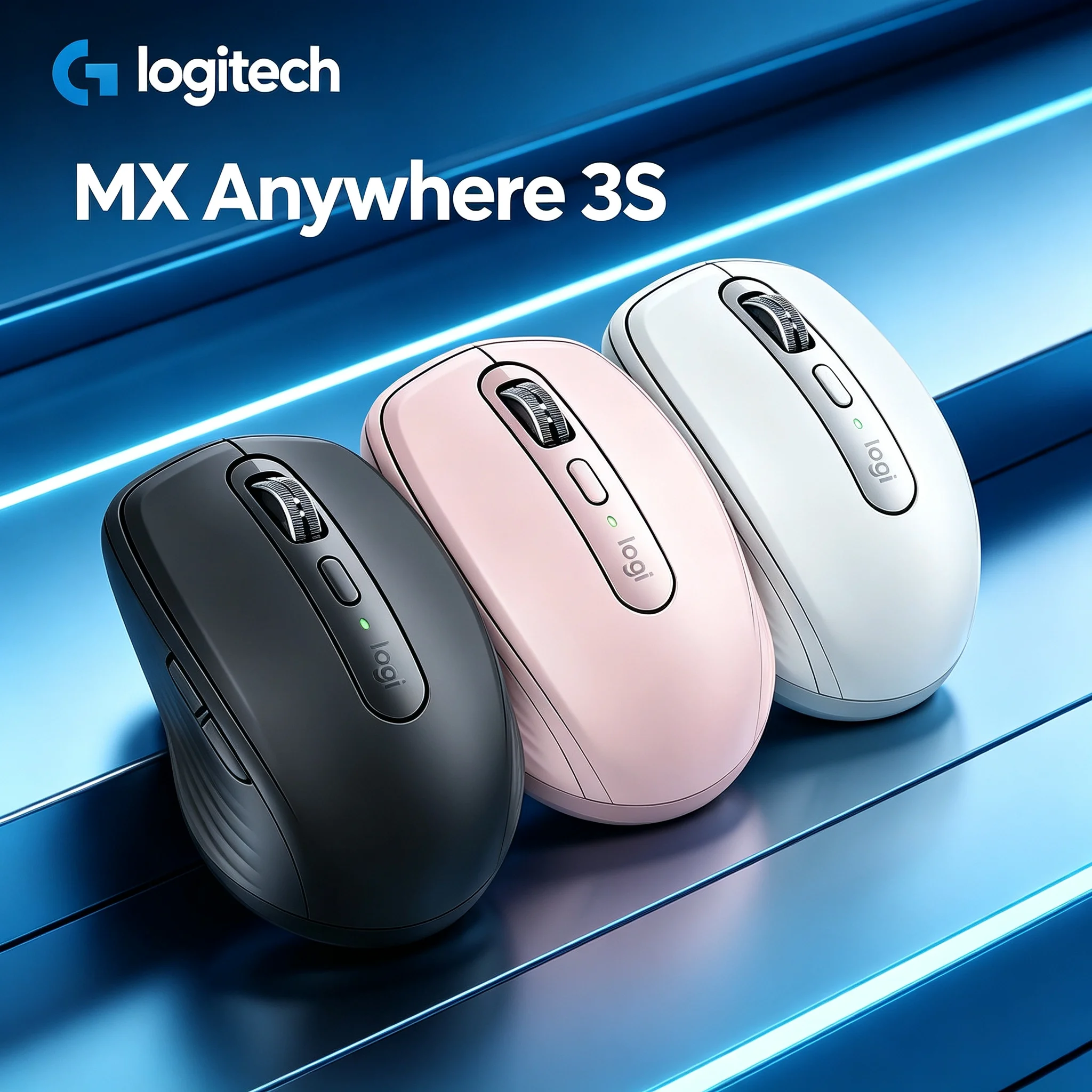 Logitech MX Anywhere 3S Bluetooth Mice, Quiet Click, Rechargeable, Ideal for Business Travel & Remote Work