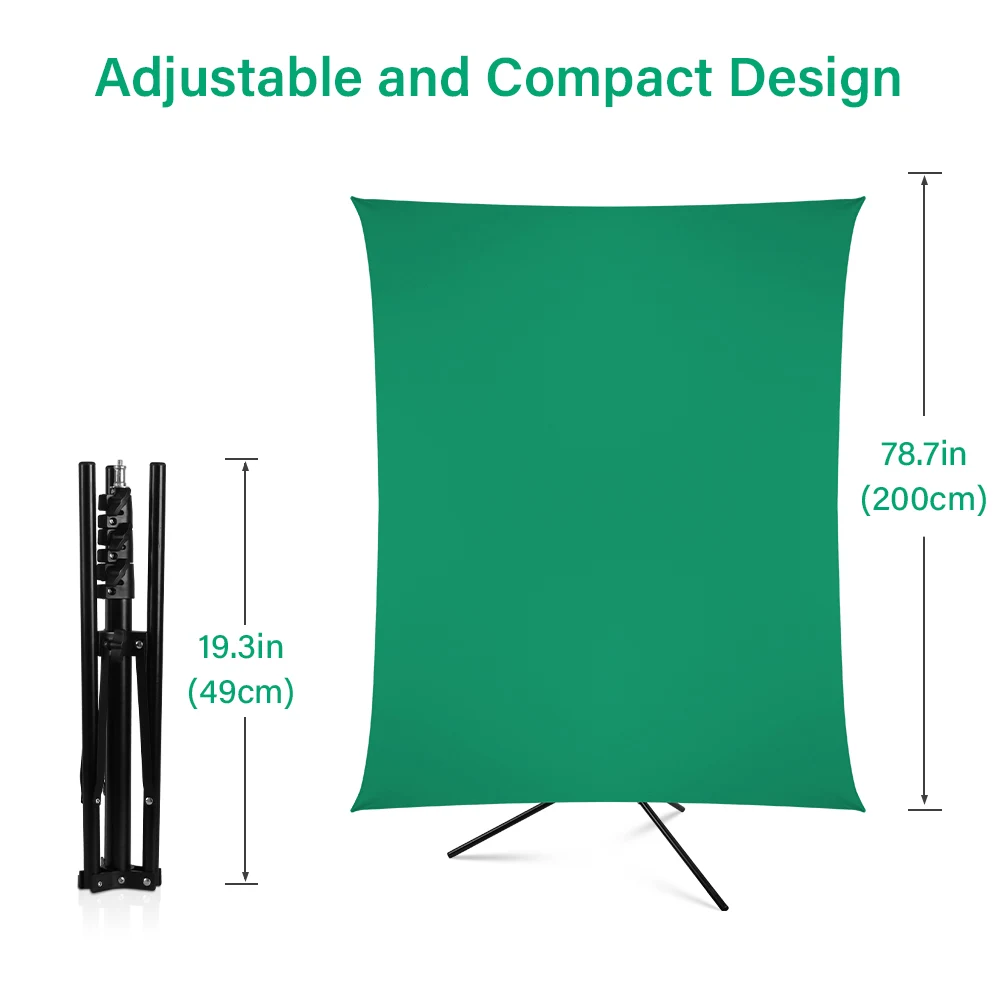 Photo Chromakey Backdrop system 150cm*200cm (W X H) Muslin Green Screen Background Stand Kit for Display Game Studio