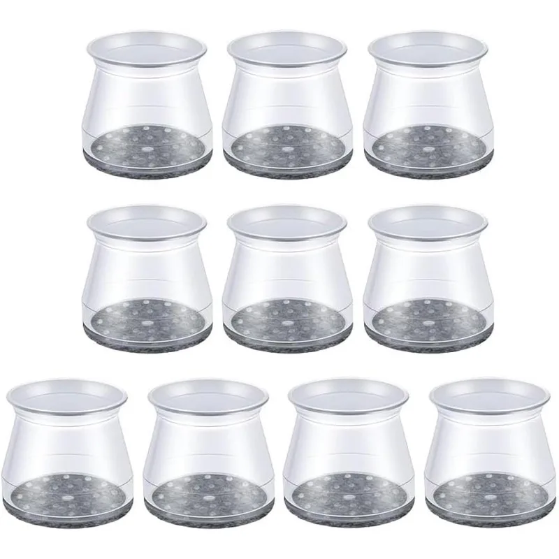 10 Pcs Chair Leg Protectors for Hardwood Floors, Silicone Felt Furniture Leg Cover Pad for Protecting Floors from Scratches and Noise, Furniture Protectors